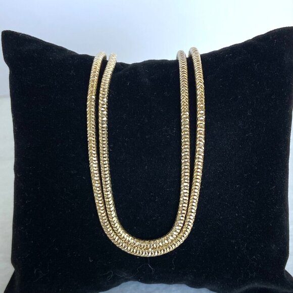 Gold Vermeil Sterling Silver 925 JCM Diamond Cut 36" Long Snake Chain Necklace - Picture 4 of 16